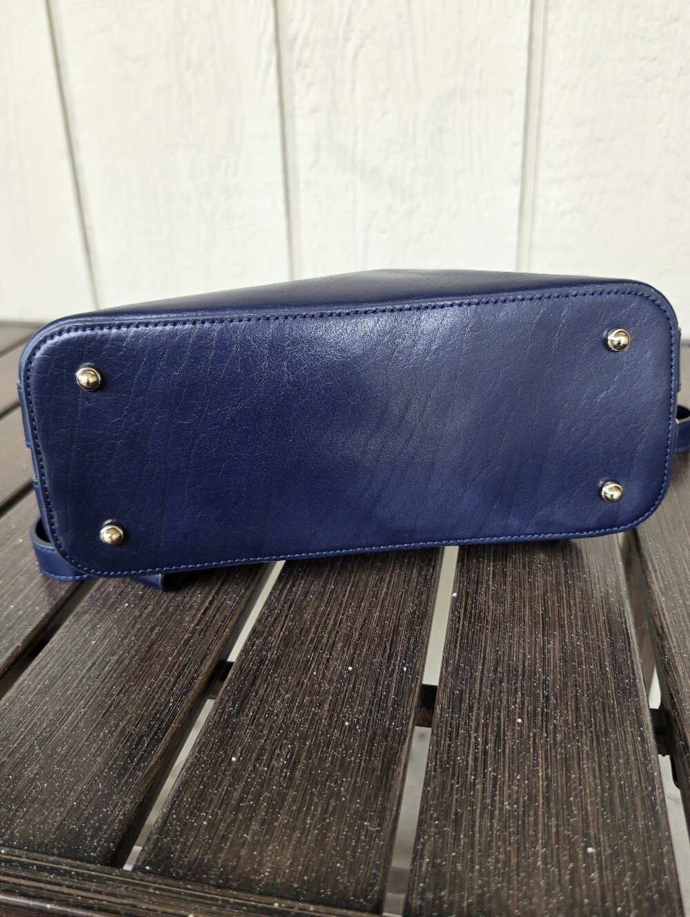 Brahmin Rosemary Deep Navy Leather Backpack with Top Handle - Picture 5 of 10